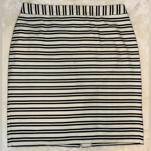 LOFT‎ cream/black stripe pencil skirt - sz 6